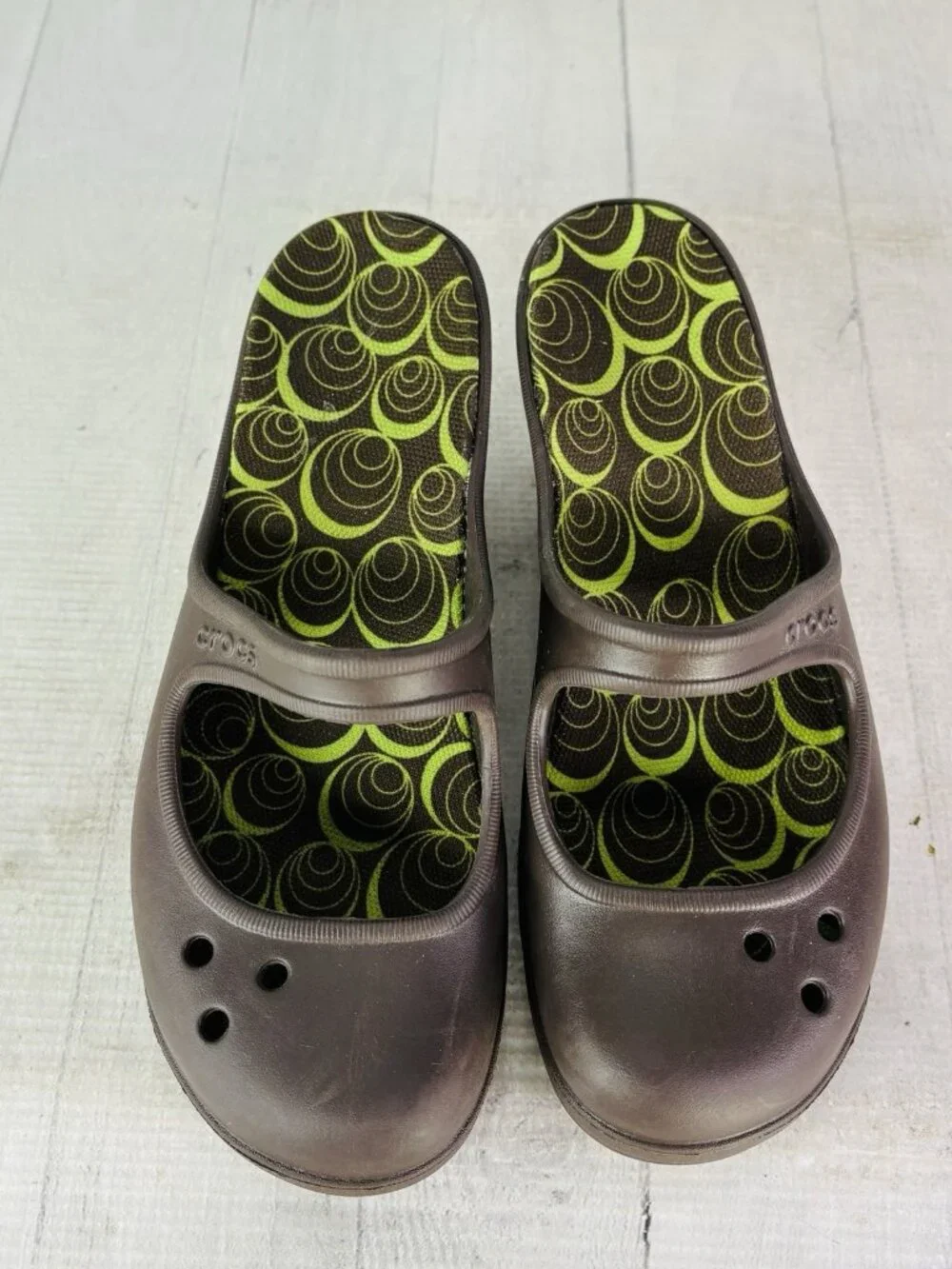 Crocs Women FRANCES Brown Slip On Wedge Closed Toe Mary Jane Comfort Shoes Sz 8 - Picture 9 of 16